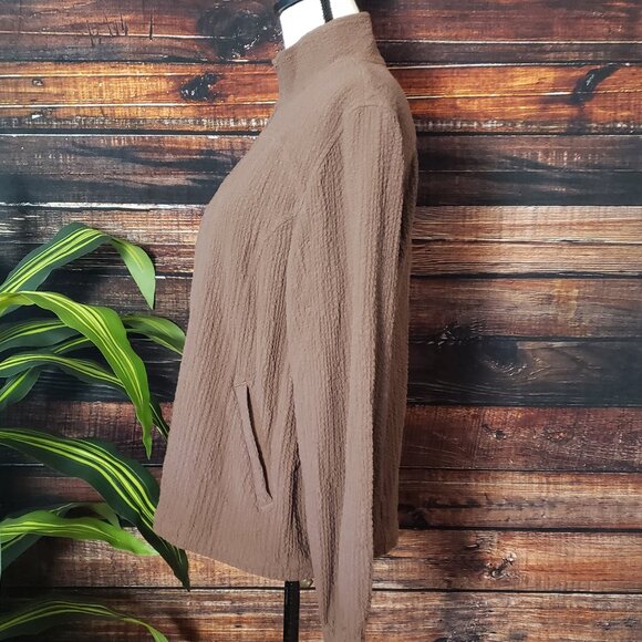 NWOT Orvis Medium Lightweight Full Zip Jacket Rayon Crepe Textured Bungee Waist - Picture 7 of 12